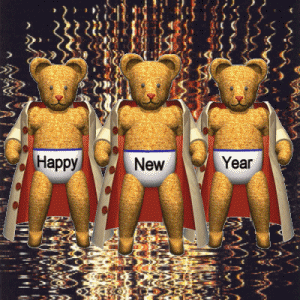 New year teddy bears flashing